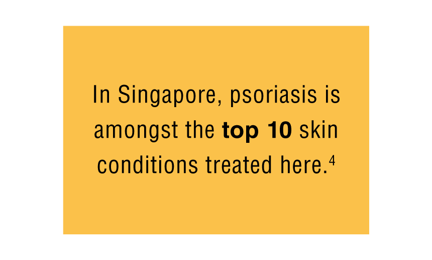 In Singapore, Psoriasis is amongst the top 10 skin conditions treated here